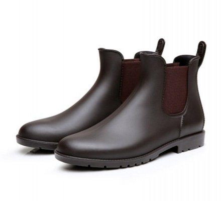 Men rubber rain boots fashion black chelsea boots casual lovers botas slip on waterproof ankle boots moccasins 35 43 NO.178